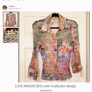 Love amour shirt with multicolor design size XS